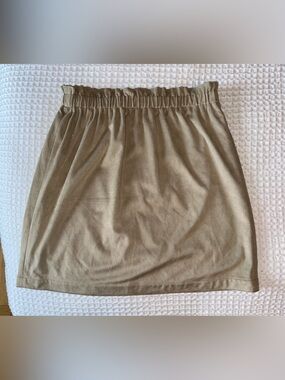 LOFT Tan Elastic Waist Mini Skirt